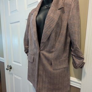 Women's Houndstooth Blazer Jacket